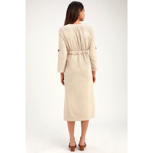 Lulus “City Dreaming” Casual Button Up Midi Dress - Picture 5 of 9